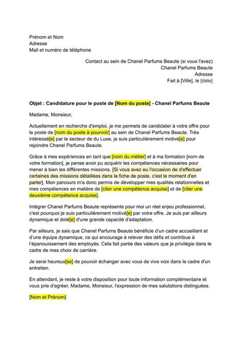 lettre de motivation chanel|Comment rédiger une lettre de motivation percutante pour .